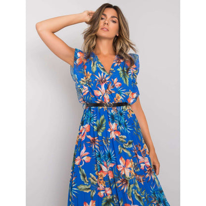 Robe Midi à volants floraux pour femmes Chic und Stil