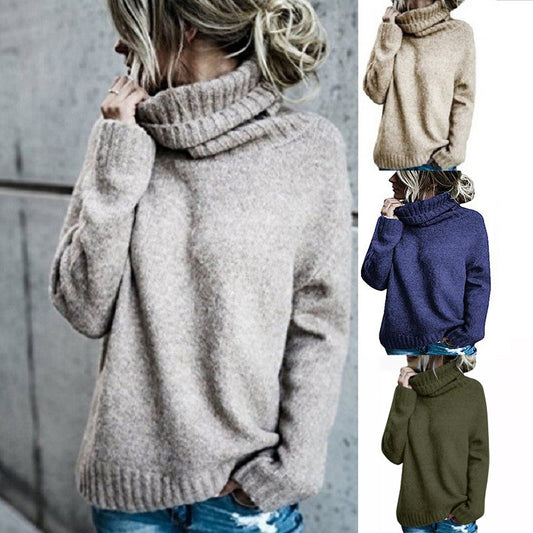 Pull décontracté pour femmes avec col haut et surface texturée Chic und Stil