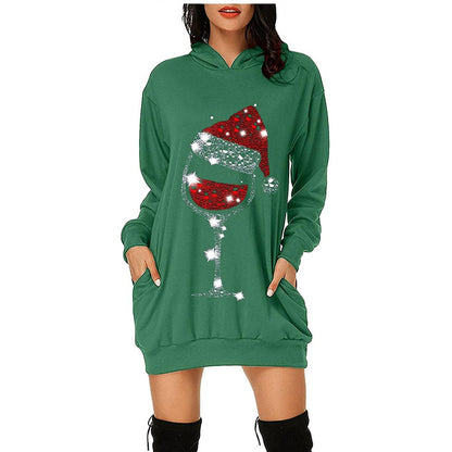 Robe à capuche pour femmes avec poches pratiques et inscription tendance Chic und Stil