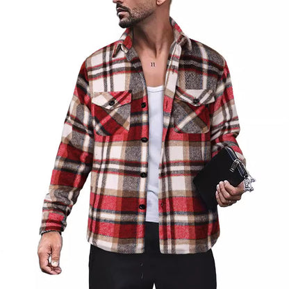 Chemise en flanelle pour hommes avec motif à carreaux et poches fonctionnelles Chic und Stil