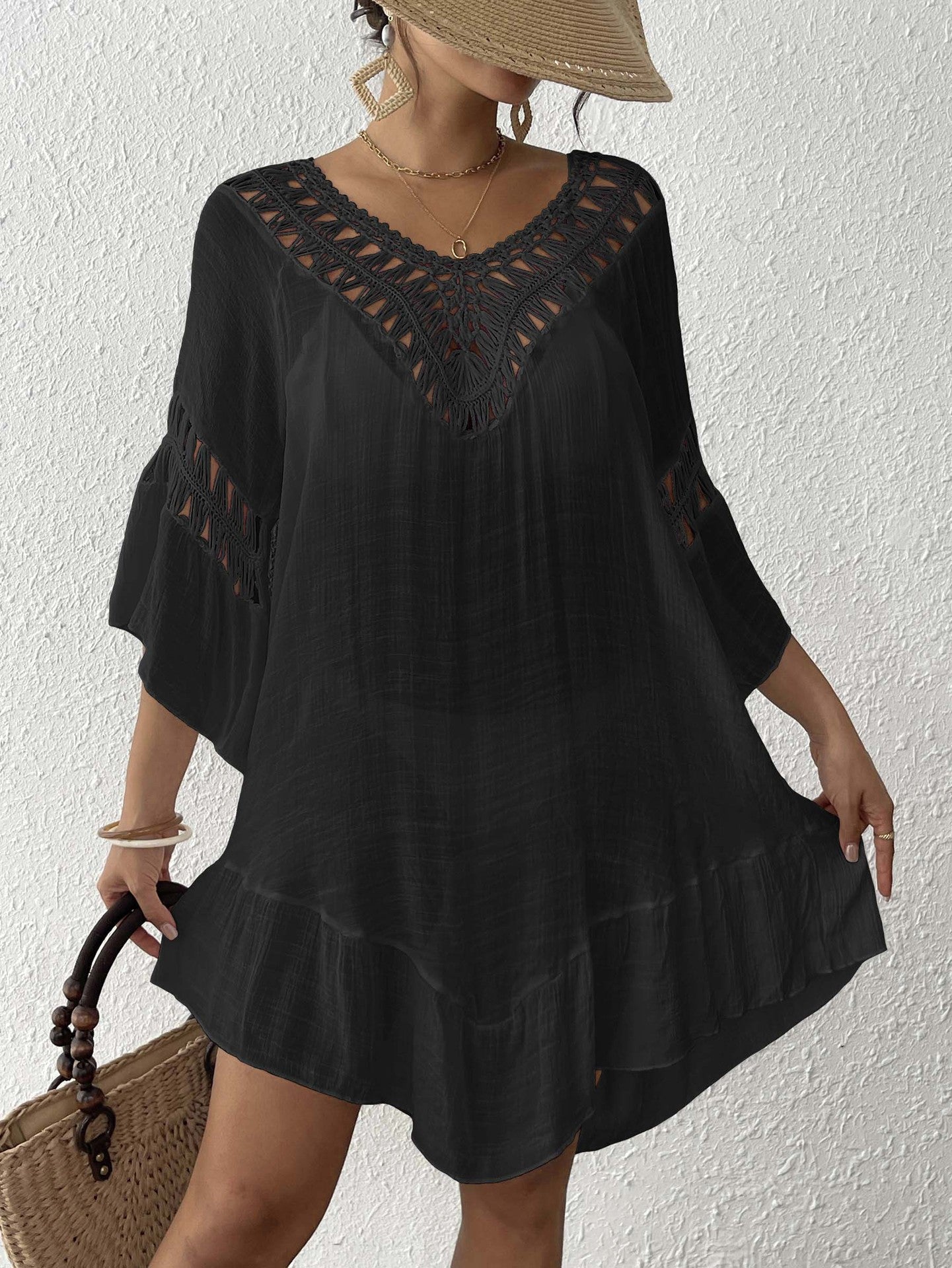 Tunique femme avec détails en crochet pour la plage Chic und Stil