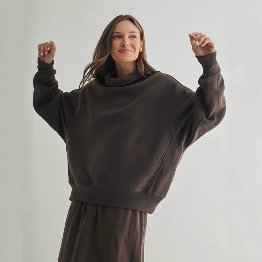 Pull oversized pour femmes avec col montant et coupe décontractée Chic und Stil
