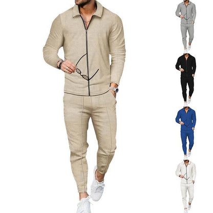 Costume de loisirs moderne pour hommes avec haut texturé et pantalon moderne Chic und Stil