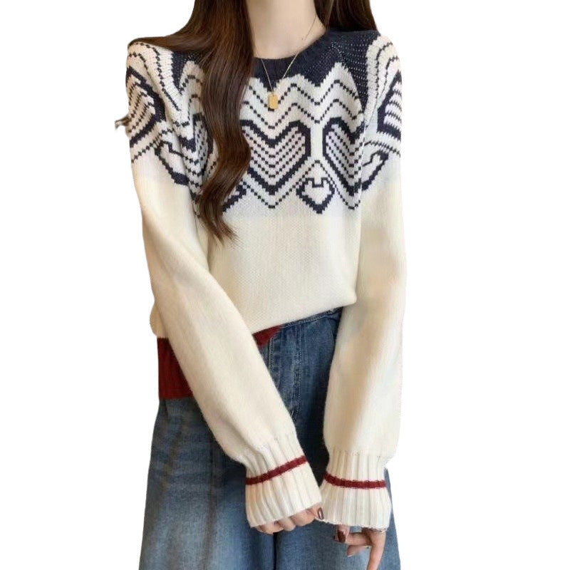 Pull en tricot confortable pour femmes avec motif graphique Chic und Stil