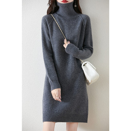 Robe en tricot pour dames avec col monté et matériau doux Chic und Stil