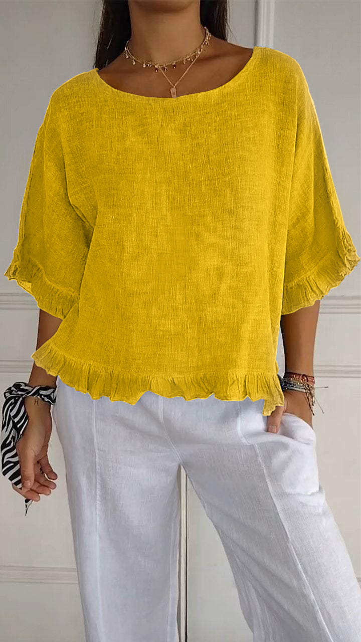 Blouse décontractée pour femmes avec bordure froncée Chic und Stil