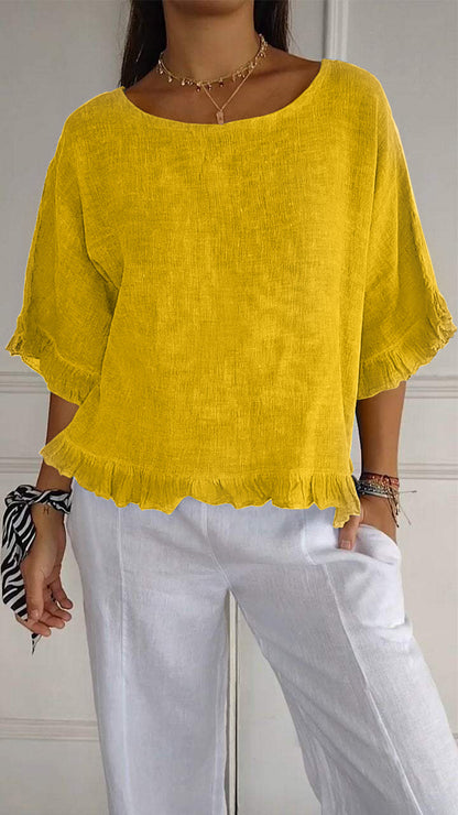 Blouse décontractée pour femmes avec bordure froncée Chic und Stil