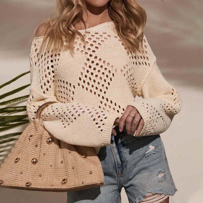 Pull-over en tricot ouvert pour femmes avec une structure de mailles aérée Chic und Stil