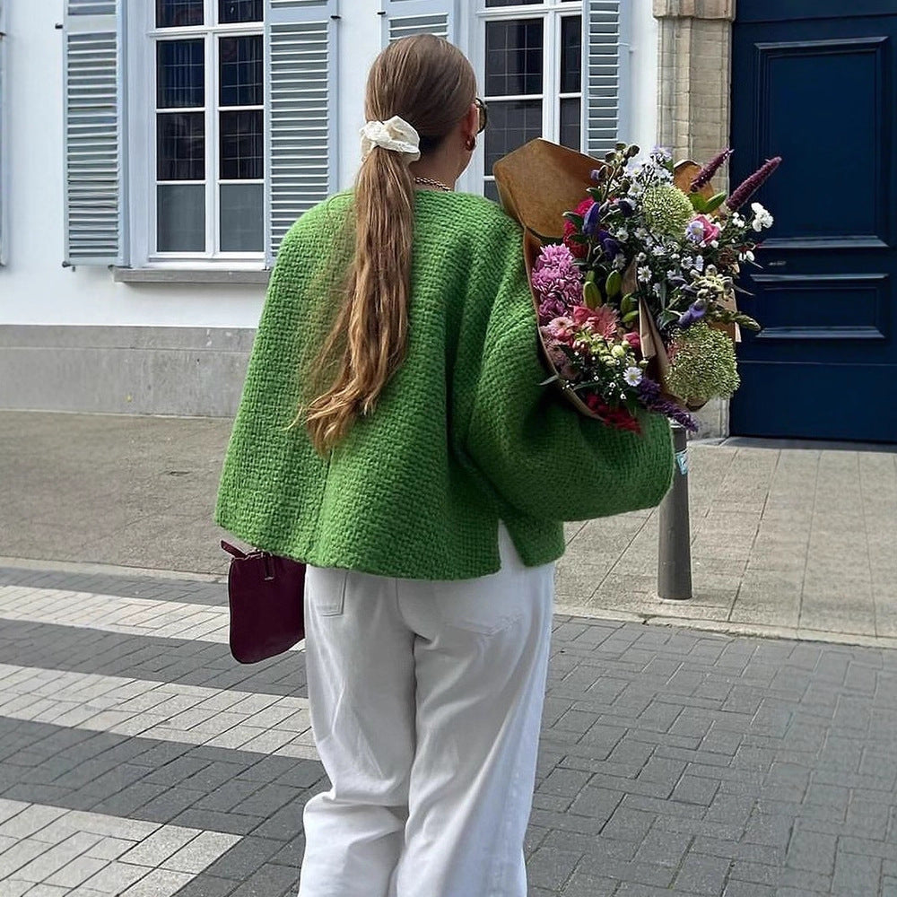 Dames cardigan oversized avec détail de lien décoratif Chic und Stil