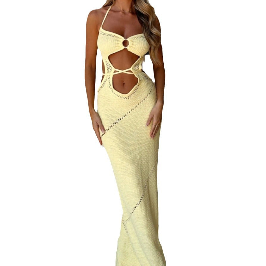 Robe en tricot pour femmes avec des détails découpés et un design à encolure licou Chic und Stil