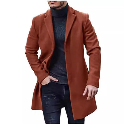 Elegant wool coat for men with classic lapels and modern cut Chic and Style