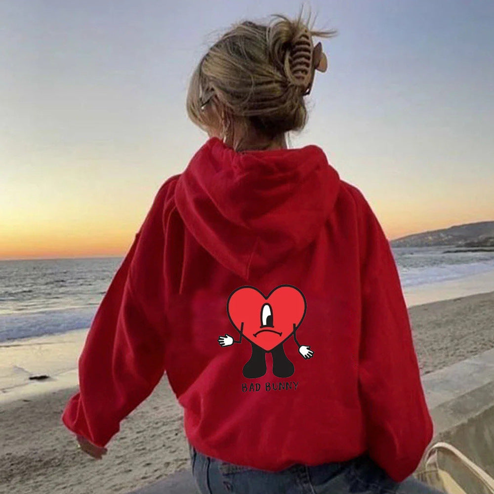 Pull à capuche pour femmes avec motif cœur créatif Chic und Stil