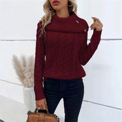 Dames pull en tricot avec col surdimensionné Chic und Stil