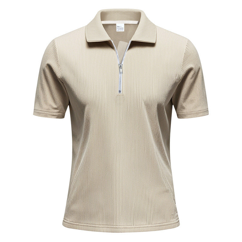 Polo sportif pour hommes à manches courtes avec fermeture éclair Chic und Stil