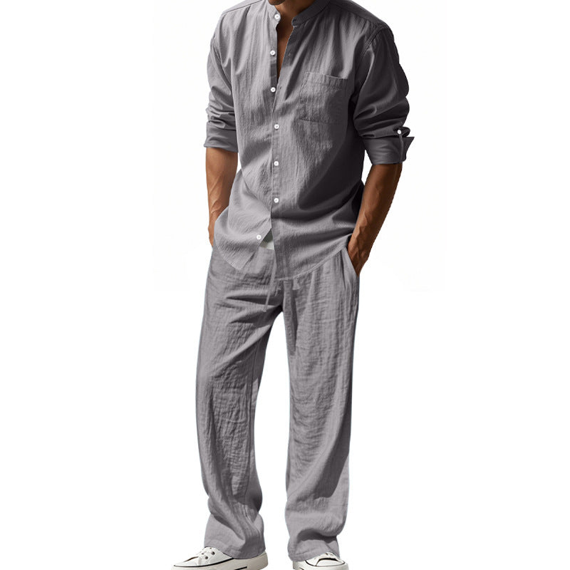 Costume en lin décontracté pour homme à coupe ample Chic und Stil