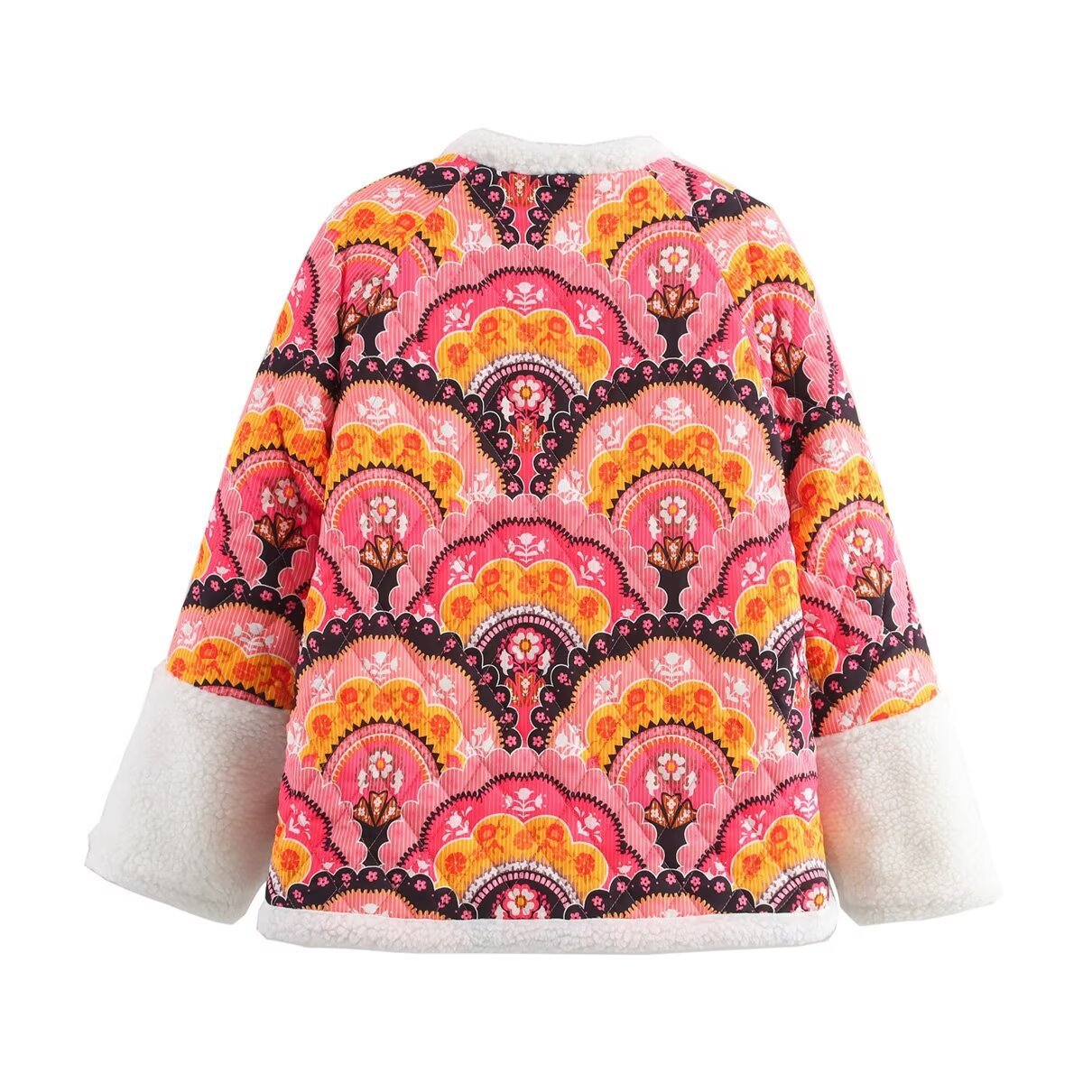 Dames gilet matelassé avec motif coloré et doublure douce Chic und Stil