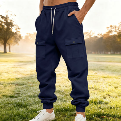 Men's Cargo Jogging Pants with Elastic Waistband and Functional Pockets Chic and Style