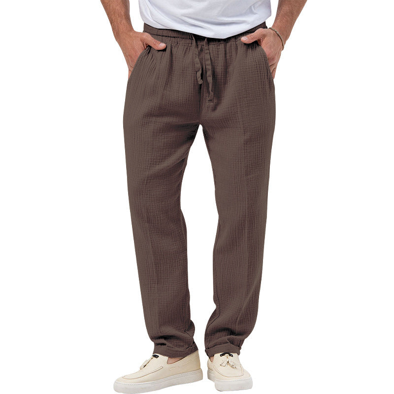 Casual linen pants for men with elastic waist and side pockets Chic and Style