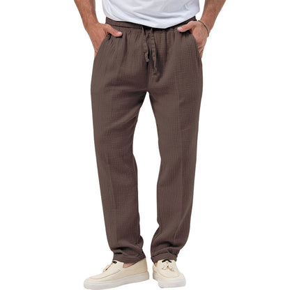 Casual linen pants for men with elastic waist and side pockets Chic and Style