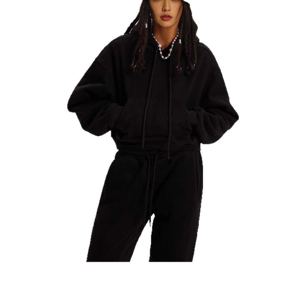 Chic and Style short hoodie set and jogger pants for women