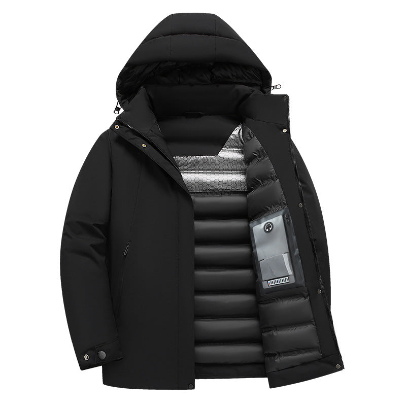 Functional insulated jacket for men with hood and water-repellent properties Chic and Style