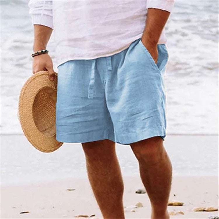Shorts en lin légers pour hommes avec taille élastique et poches latérales pratiques Chic und Stil