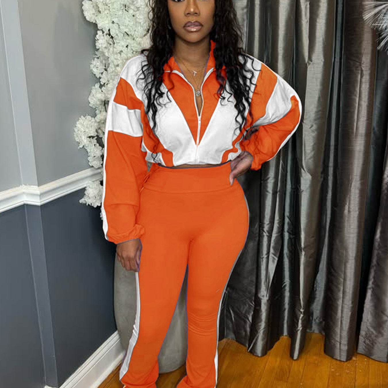 Dames Ensemble sportif deux pièces avec veste cropped et leggings ajustés Chic und Stil