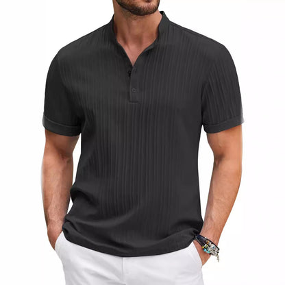 Hommes Structure Manche Courte Henley-Shirt Chic und Stil