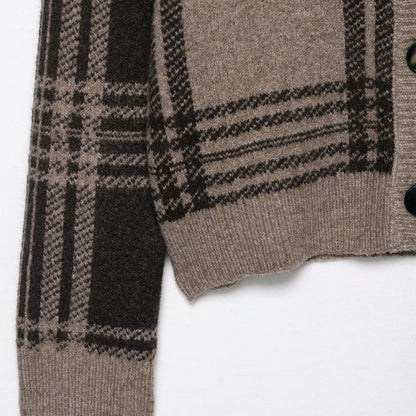 Dames cardigan avec motif carreauté Chic und Stil