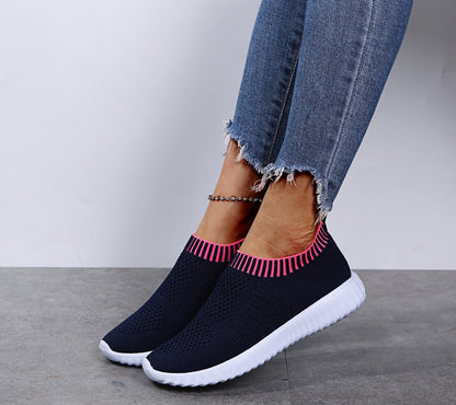 Baskets Sportives Slip-On pour Femmes avec dessus en tricot élastique et semelle antidérapante Chic und Stil
