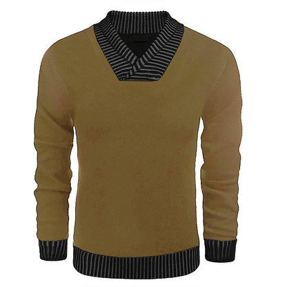 Pull en tricot élégant pour hommes avec col châle moderne et dessus structuré Chic und Stil