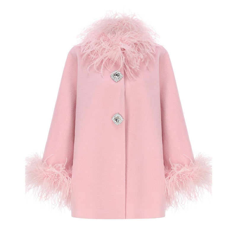 Dames Élégante Veste en Fourrure Artificielle avec Détails de Bouton Glamour Chic und Stil