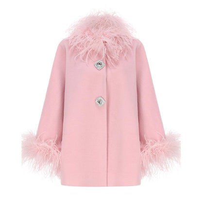 Dames Élégante Veste en Fourrure Artificielle avec Détails de Bouton Glamour Chic und Stil