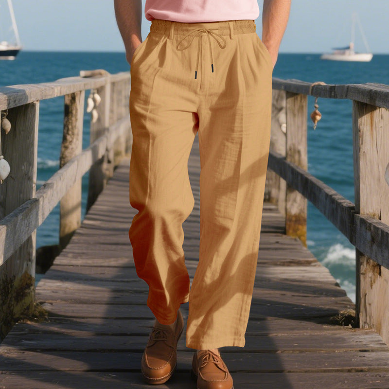 Casual beach pants for men with elastic waistband and practical side pockets Chic and Style