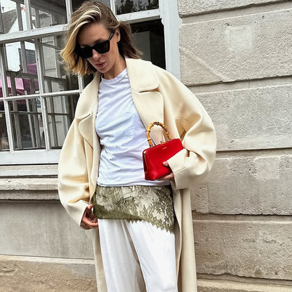 Dames Élégante Veste Oversized en Laine Chic und Stil