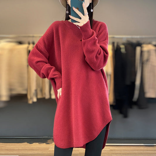 Pull en tricot oversize pour femmes avec ourlet asymétrique Chic und Stil