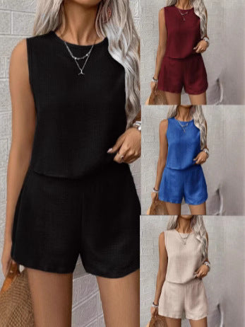 Femmes Ensemble confortable en top et shorts Chic und Stil