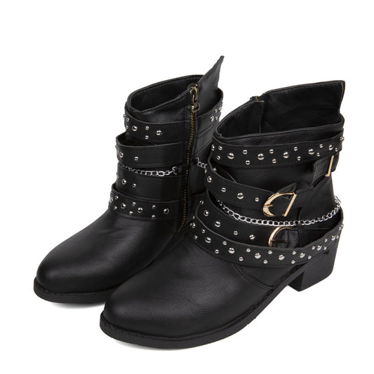 Bottines pour femmes avec des boucles tendance et des clous décoratifs Chic und Stil