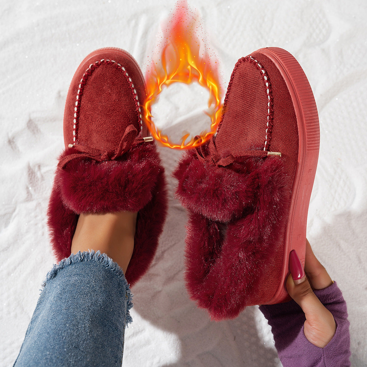 Dames Fleece doublé baskets Chic und Stil