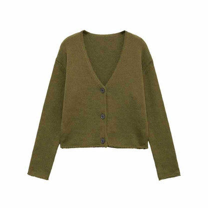 Dames cardigan décontracté avec décolleté en V et détails de boutons Chic und Stil