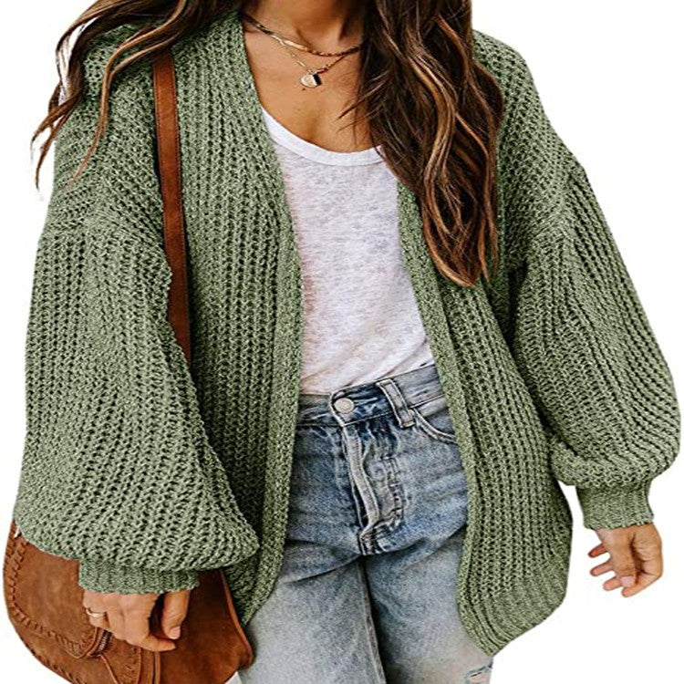 Pull en tricot oversize pour femmes avec des manches ballon et un design structuré Chic und Stil
