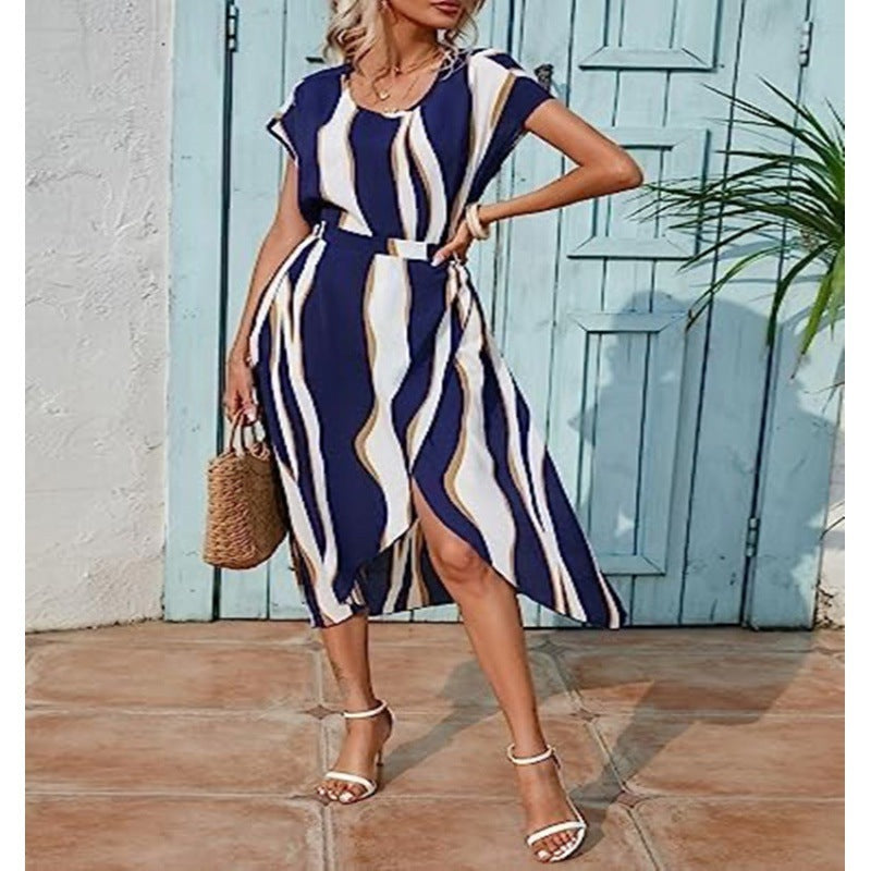 Femmes Robe Maxi Élégante avec Fente Latérale et Silhouette Fluide Chic und Stil