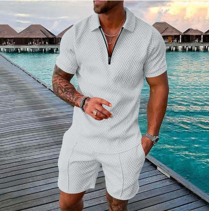Combinaison courte tendance pour hommes avec un design texturé Chic und Stil
