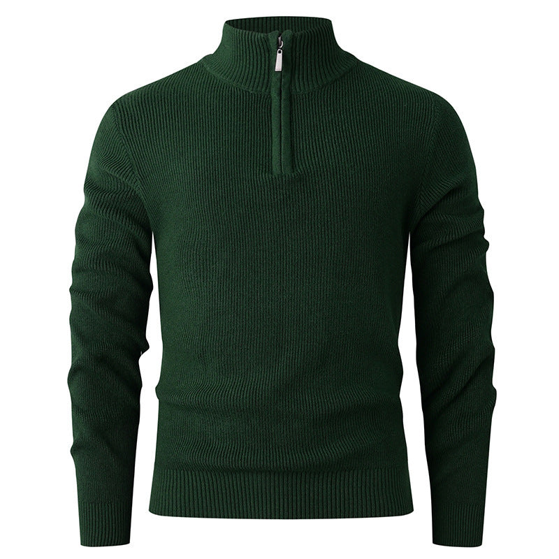 Pull en tricot pour hommes avec demi-fermeture éclair et structure côtelée Chic und Stil