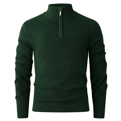 Pull en tricot pour hommes avec demi-fermeture éclair et structure côtelée Chic und Stil