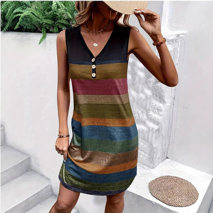 Robe Shift sans manches rayée Chic und Stil pour femmes
