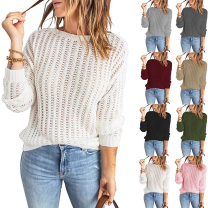 Pull en tricot pour femmes avec motif texturé et manches larges Chic und Stil