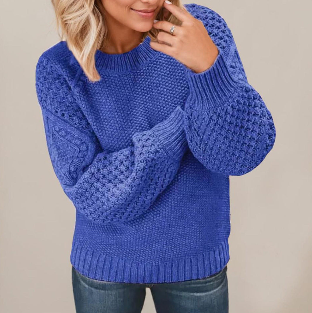 Pull en tricot épais pour femmes avec des manches volumineuses et une texture unique Chic und Stil