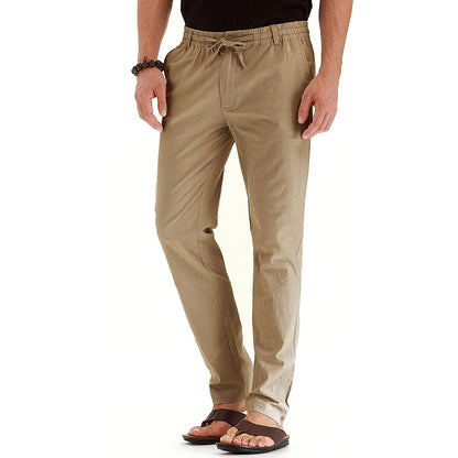 Casual linen pants for men with elastic waistband and comfortable fit Chic and Style