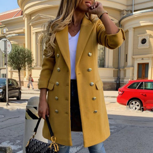 Double-breasted coat for women with classic accents Chic and Style